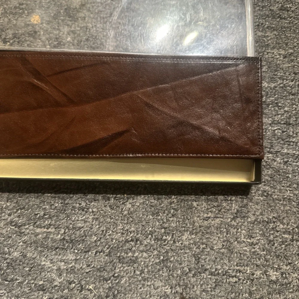 Brown Men's Bifold Vertical‎ Wallet Card Holder Real Full Grain Cowhide Skin